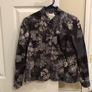 Multi print black/grey long sleeve jacket